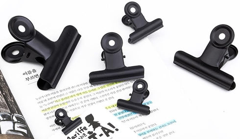 15pcs Mini Clips Note Clamps Folder Binder Hinge Clips Black Stainless Steel Paper Clips Hinge Paper Clips Binder Clips Black Binders Paper Clip C...