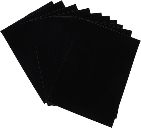 Black Self Adhesive Velvet Fabric, Peel Stick Liners Felt Sticky Flock Backing Paper Soft Sheets DIY Arts Crafts Making Drawers Jewelry Storage Bo...