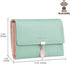 FT FUNTOR RFID Wallets for Women, Leaf Card Holder Trifold Ladies Wallets Coins Zipper Pocket with ID Window Green...