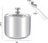 Stainless Steel Sugar Bowl with Clear Lid(for better recognition) and Spoon, Polished Shiny Condiment Pots for Serving Sugar Pepper Salt Spice- 10...