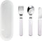 VANRA 3-Piece Children Knife Spoon Fork Set 18/10 Stainless Steel Child Flatware Set Kids Utensils Set with Case for Lunch Box (Fork Spoon Knife C...