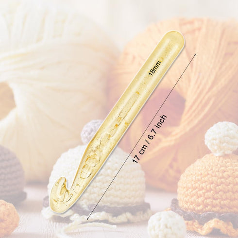 Large Crochet Hook Long Crochet Needles QLRFFLJOY 18mm Big Size Plastic Crochet Hooks DIY Blanket Shawl Carpet Yarn Weaving Knitting Tools (18 mm)...