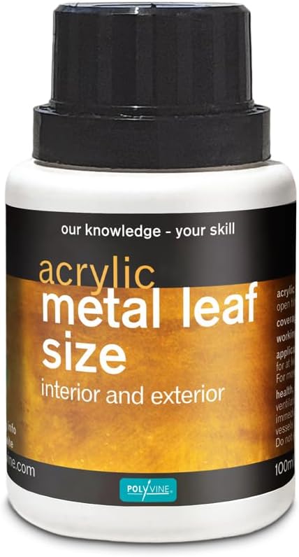 Polyvine Metal Leaf Size 100ml Gold & Metal Acrylic Adhesive...