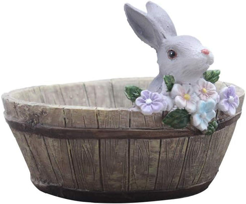 ChezMax Succulent Planter Rabbit Shaped Flowerpot Plant Pot Resin Vase Container Home Garden Decorative...