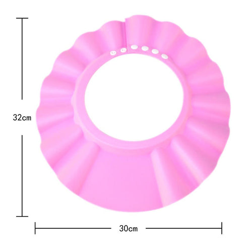 Safe Shampoo Shower Bathing Protection Bath Cap Soft Adjustable Visor Hat for Toddler, Baby, Kids, Children (pink)...