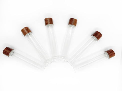 Glass Preroll Vials with Child Resistant Cap - 120mm Glass Tube (6, Mahogony)...