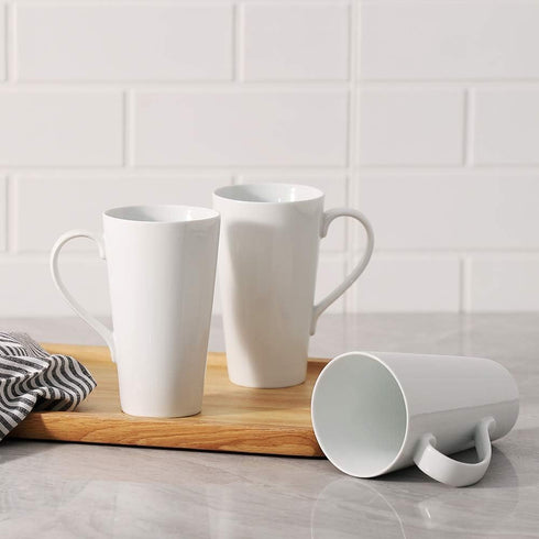 Large Coffee Mugs Set, 16 OZ Tall Coffee Cups with Handle, White Coffee Mugs Set of 4 for Coffee, Tea, Cocoa, Latte, Milk...