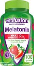 Vitafusion Max Strength Melatonin Gummy Supplements, Strawberry Flavored, 10 mg Melatonin Sleep Supplements, America’s Number 1 Gummy Vitamin Bran...