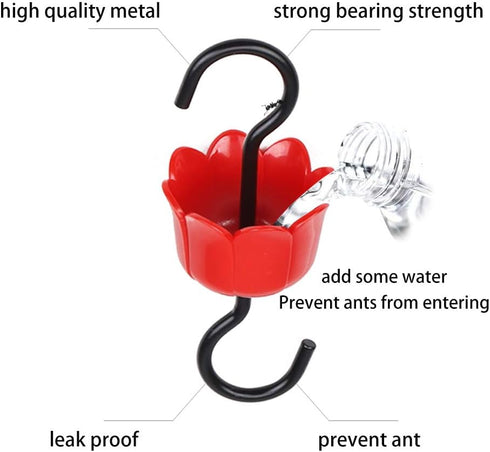 Hummingbird Feeder Insect_Guard | Flower Shape Ant_Moat for Wildlife Feeder Accessory Hooks - Plastics Hanging Ant_Traps for Patio Lawn Garden Out...