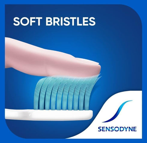 Pack of 3 Sensodyne Sensitive Toothbrush Bundle with 1 Fresh Gel Toothpaste 150g (5.28 oz)...