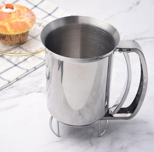 Stainless Steel Pancake Batter Dispenser, Batter Dispenser with Squeeze Handle, Professional Pancake Dispenser for Pancakes, Cupcakes, Muffins, an...