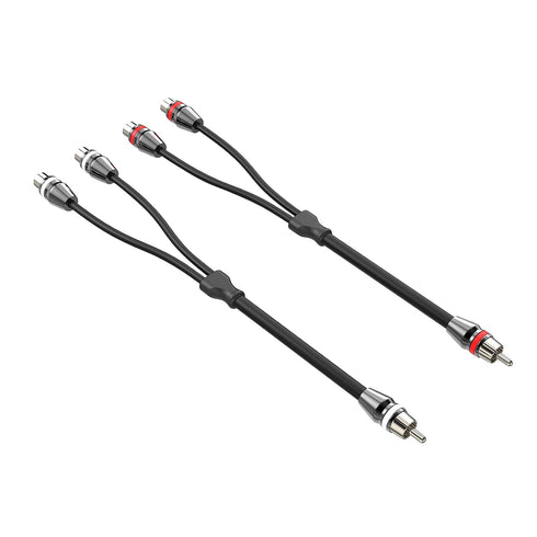 1ft 2 Female to 1 Male Nickel Plated RCA Y Adapter Splitter Connector Cable (2 Pack)...