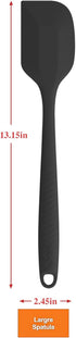 Permanent Warranty Silicone Large Spatula 1 PCS Heat Resistant Silicone Spatula Cooking for Nonstick Cookware Kitchen Gadgets Large Spatula Black...