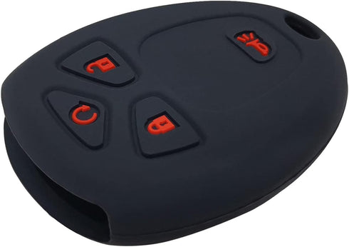 2Pcs Silicone 4 Buttons Key Fob Cover Remote Case Keyless Protector Compatible with Chevrolet Silverado Suburban Tahoe Traverse GMC Acadia Savana ...