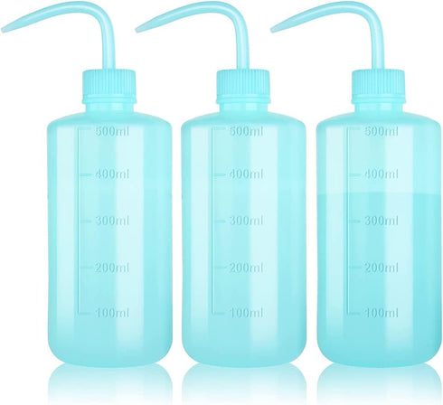 Melphoe Tattoo Wash Bottle Squeeze 3Pcs 500ml Squirt Bottle Succulent Watering Can, Safety Rinse Bottle, Plastic Squeeze Medical Lab Washing Bottl...