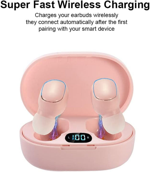Acuvar Fully Wireless Bluetooth 5.0 Rechargeable iPX4 Water & Sweat Proof Earbud Headphones w Microphone, Touch Controls, Smart LCD Charging Case,...