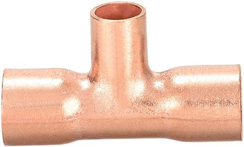 uxcell 3/8-inch X 1/4-inch X 3/8-inch Copper Reducing Tee Copper Pressure Pipe Fitting Conector for Plumbing Supply and Refrigeration 3pcs...