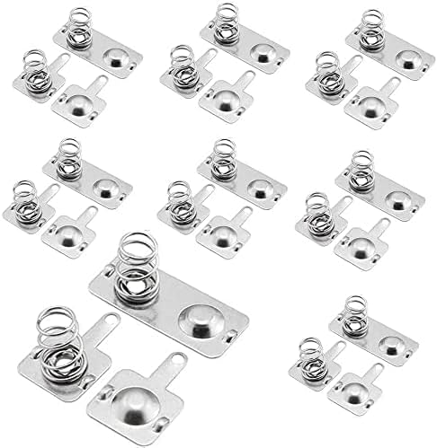 10Pairs Battery Springs AA Battery Negative to Positive Conversion Spring Contact Nickle Plated 12x12mm and 12x26.5mm...