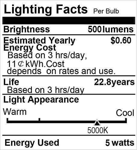 Refrigerator Light Bulb, 40W Equivalent 120V A15 LED Fridge Bulbs 5 Watt Daylight White 5000K E26 Medium Base, Energy Saving Freezer Ceiling Home ...