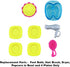Mattel Replacement Barbie Size Foot Bath, Hair Brush and Dryer, Popcorn in Bowl and 4 Plates for Barbie Malibu Dollhouse Playset - FXG57, Yellow, ...