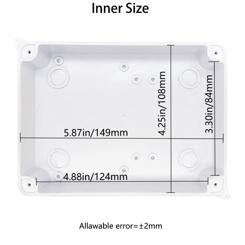 Junction Box, Zulkit Project Box with Reserved Holes IP65 Waterproof Dustproof Electrical Box ABS Plastic Project Enclosure White 5.9 x 4.3 x 2.8 ...