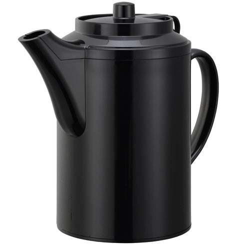 Service Ideas TST612BL Double wall Teapot with Tether, Plastic, 16 oz., Black...