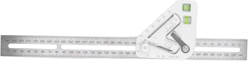 Combination Square with Bubble Level Silver Flexible Woodworking Triangle Ruler Carpentry Tools...