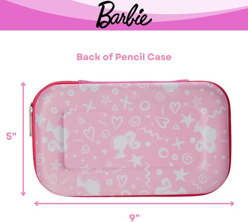 Innovative Designs Barbie Pencil Case Set with Stickers and Gel Pens for Kids, Molded with Zip Closure, Light Pink...