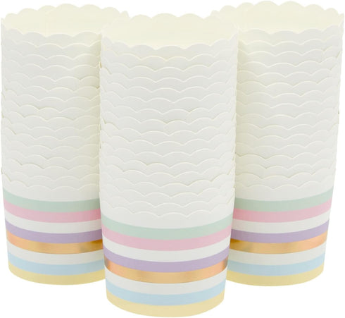 Sparkle and Bash 50-Pack Pastel Cupcake Liners - Large Paper Baking Cups for Birthdays, Home Baking, Bake Sales, Bridal Showers (2.2 In)...
