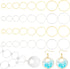 PH PandaHall 240 pcs 8 Sizes 10/12/14/16/18/20/22/25mm Round Open Back Bezel Charms Pendants Hollow Frame Pendant for Resin Earring Bracelet Penda...