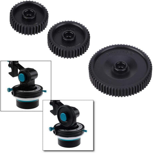 3PCS Follow Focus Gear, M0.8-38T Gear + M0.8-43T Gear + M0.8-65T Gear, Follow Focus Focusing Gear Kit for DP3000...