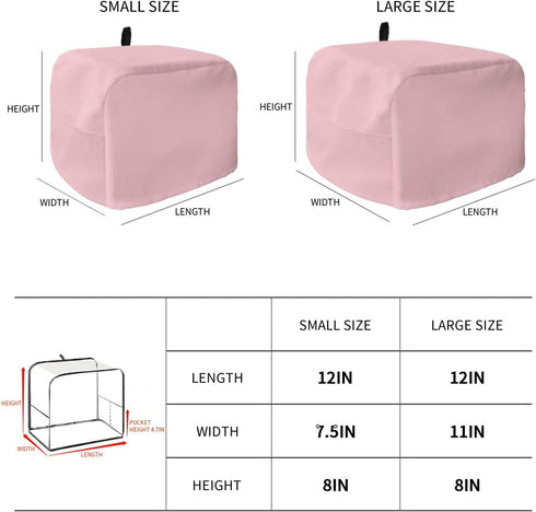 Pink Toaster Cover 2 Slice, Small Kitchen Appliance Covers, Farmhouse Pink Decor Toaster Oven Cover with Loop, Bread Machine Cover Polyester Dust ...