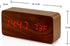 OCT17 Wooden Digital Alarm Clock, Multi-Function Smart Alarm Clock, LED Light Alarm Clock with USB Power Supply, Voice Control, Thermometer - Brow...