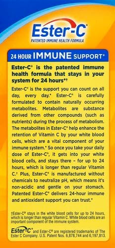 Ester-C Vitamin C, 500mg Tablets, 60-Count, Unflavored (Packaging May Vary)...
