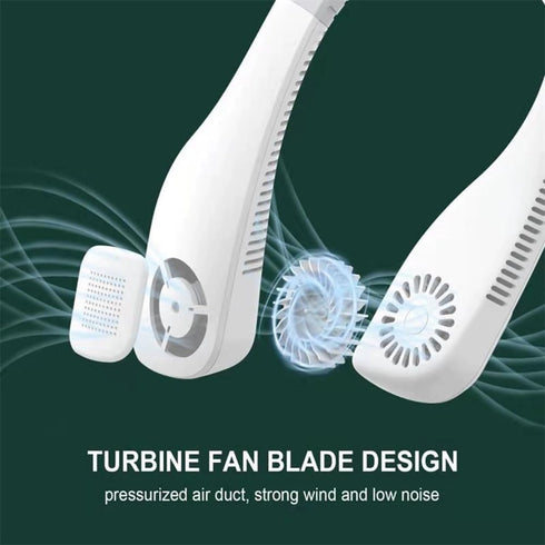 Portable Mini Turbofan Ultimate Summer Comfort with the Whisper-Quiet USB Bladeless Lazy Outdoor Sports Portable Neck Fan (White), Normal, HP-F6...