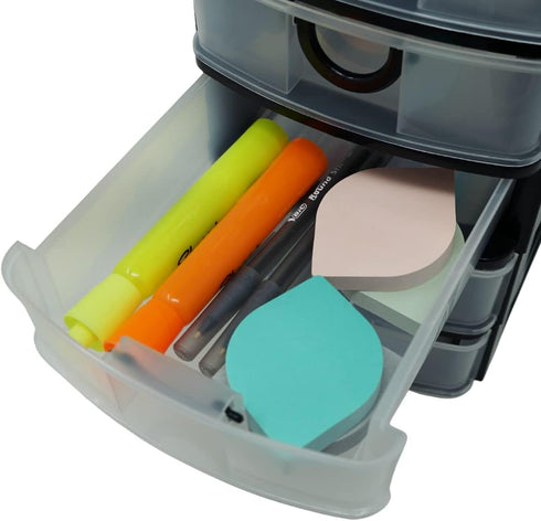 Massca 5 Drawer Storage Drawers and Personal Organizer, Heavy-Duty Plastic Containers for Storing Arts, Crafts, Sewing Accessories, Stationary, an...