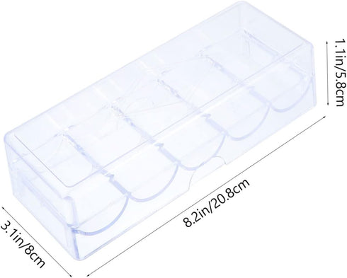 5 Grid Plastic Compartment Storage Container,Chip Box Clear Container Clear Organizer Box for Washi Tapes, Craft, Beads, Jewelry, Small Parts...