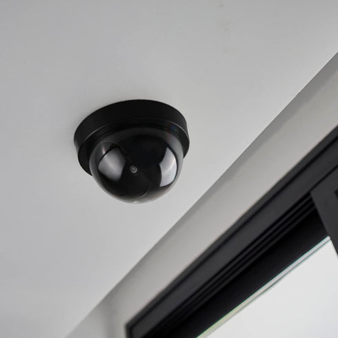 C CRYSTAL LEMON Dummy Security Camera – Realistic Set of 2 Mini Fake Security Cameras – Durable and Reliable Dummy Outdoor Camera – Battery-Operat...
