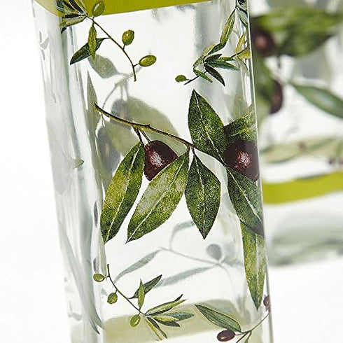 CEDAR HOME Olive Oil Bottle Set Glass Dispenser Vinegar Cruet 17oz. with Stainless Steel Leak Proof Pourer Spout for Cooking or Salad Dressing, Gr...