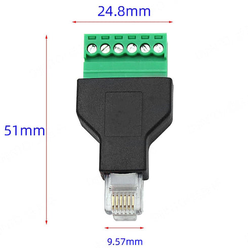 5Pcs RJ11 Male to 6 Pins Screw Terminal Block Adapter for Cat3 Telephone Handset Cords Extender, RJ12 6P6C Modular Connector...