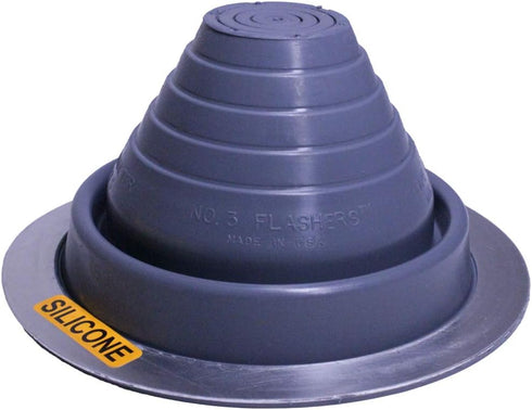#3 Silicone Grey High Temp Flexible Roof Jack Pipe Boot Metal Roofing Pipe Flashing (Pipe OD 1/4" to 5") - 100% Made in The USA...