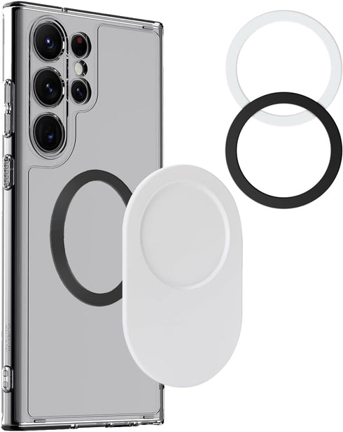 metisinno Magnetic Base Plus Compatible with PopSocket Phone Grips, Magnetic Phone Accessories for MagSafe, Ring Adapters for MagSafe Included, Wh...