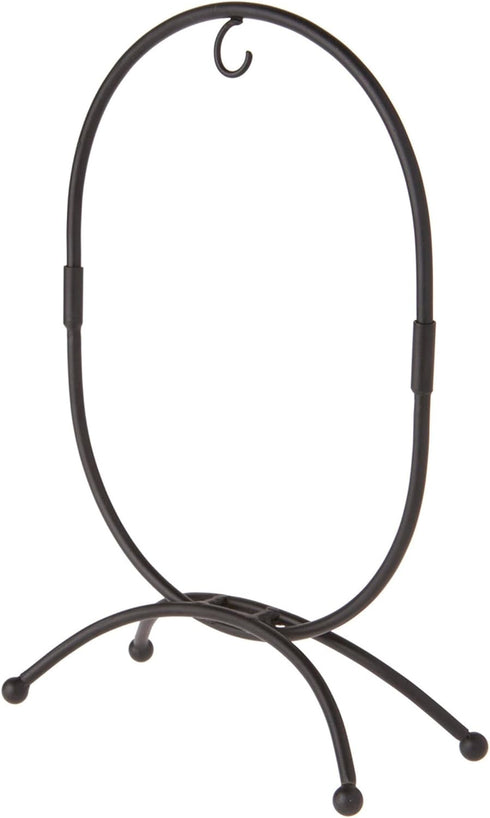 Bard's Oval Shaped Black Wrought Iron Ornament Stand, 11" H x 7.25" W x 7.25" D...