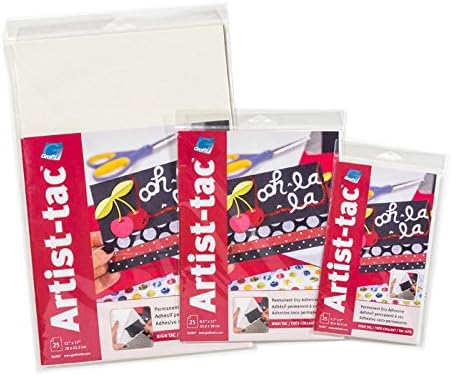 Grafix Artist-Tac Perm 5.5x9 5.5 x 9”, Pack of 25, Permanent Micro Adhesive Dots are A Quick, Mess-Free Mounting Option for Arts, Crafts, Papercra...