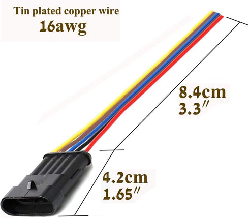 5 Pin Connector Waterproof,5Pin Way Car Electrical Connector,with Wire 16 AWG Marine for Car,Truck,Boat,Motorcycle and Other Wire Connections. (5p...