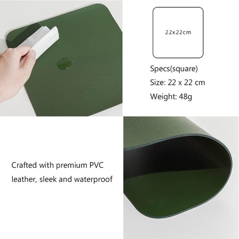 1X Mouse Pad, Square Non-Slip Waterproof Thickened Double Sided PVC Leather Mouse Mat for Gaming Office Home - Orange (22 * 22cm)...