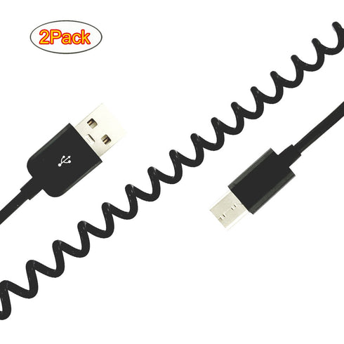 Seadream 2Pack Coiled Type-C USB C Cable,Coiled USB C to USB 2.0 A Male Charger Cable for Car Galaxy S21 S20 S10,S9 S8, Note 20 10 9 8 7, C9 Stret...