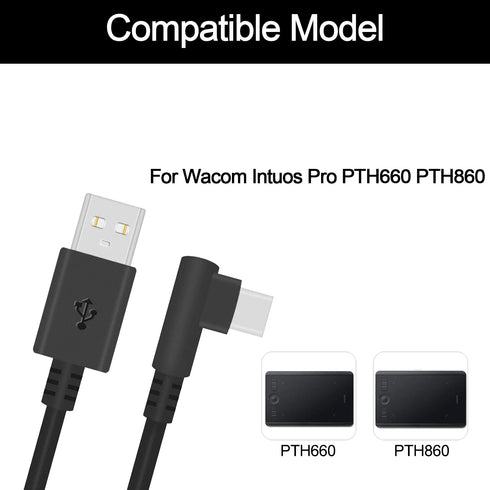 Adhiper PTH660 USB C Charging Cable Replacement Data Sync Cable Power Supply Cord Compatible with Wacom Intuos Pro PTH-860 PTH860 PTH-660 (200cm/B...