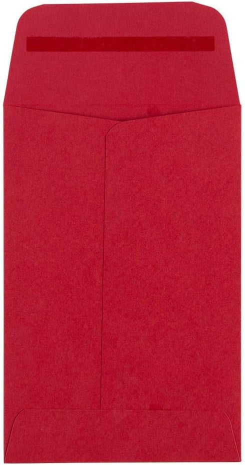 LUXPaper #4 Coin Envelopes | Peel & Press | 3'' x 4 1/2'' | Ruby Red | 80lb. Text | 50 Qty...