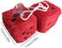 1 Pair Retro Dots Fuzzy Dice Car Mirror Hanging with Suction, Cubic Square Plush Dice Auto Rearview Mirror Dice for Car Ornament Decoration (Red)...